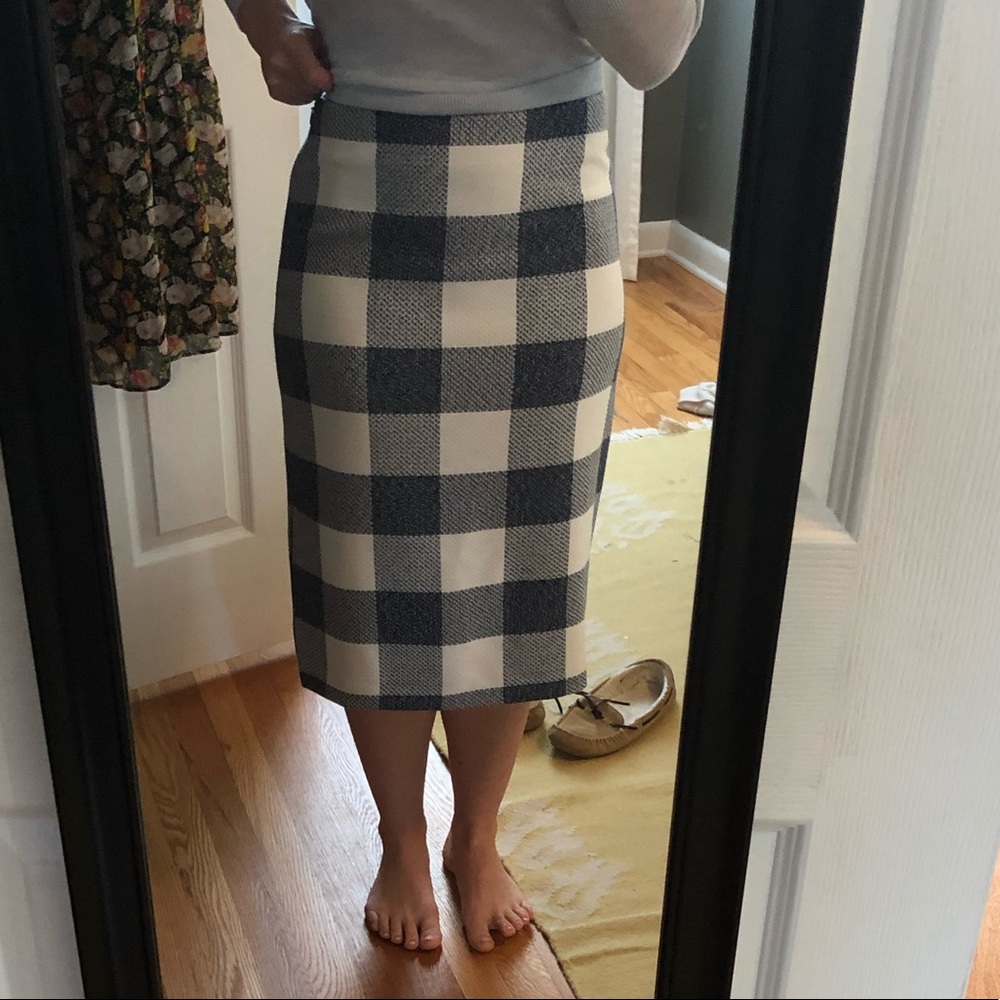 Plaid Pencil Skirt